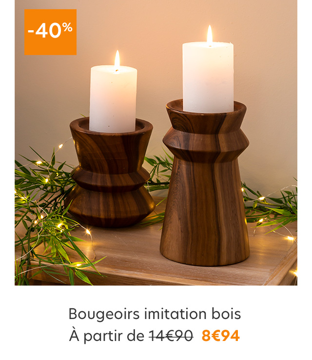 Bougeoirs imitation bois