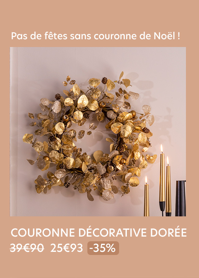 Couronne décorative dorée