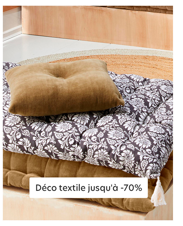 Déco textile jusqu'à -70%