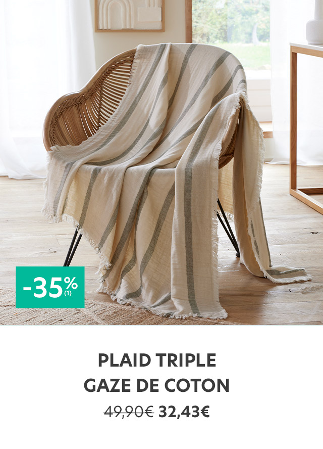 Plaid triple gaze de coton