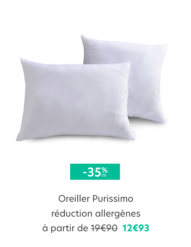 Oreiller Purissimo réduction allergènes