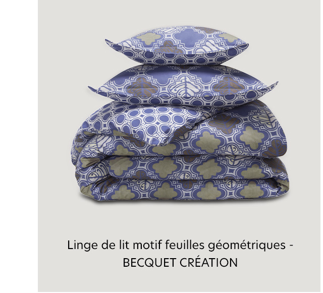 Linge de lit motif feuille géométrique