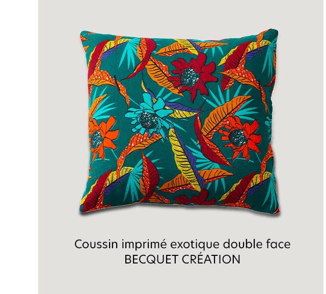 Coussin imprimé exotique