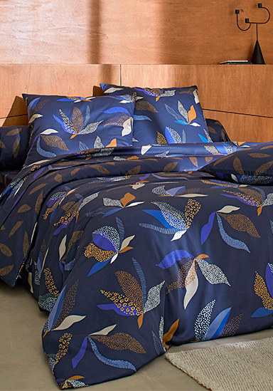 satin motif feuillage