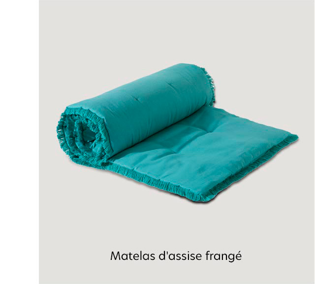 Matelas d'assise frangé