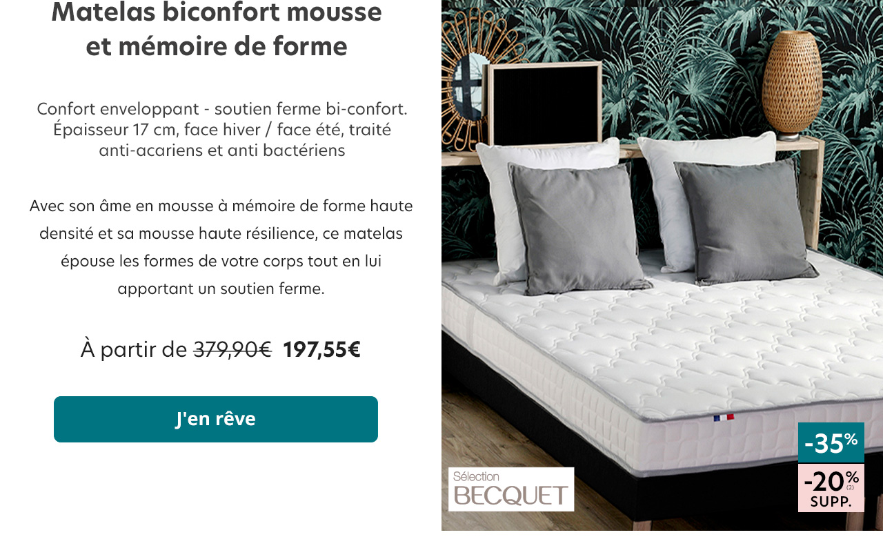 Matelas biconfort mousse