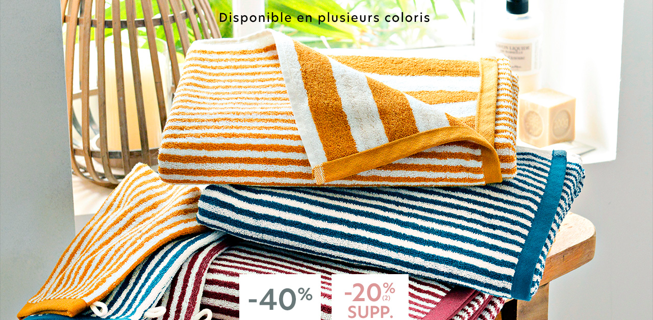 Linge de toilette rayures jacquard