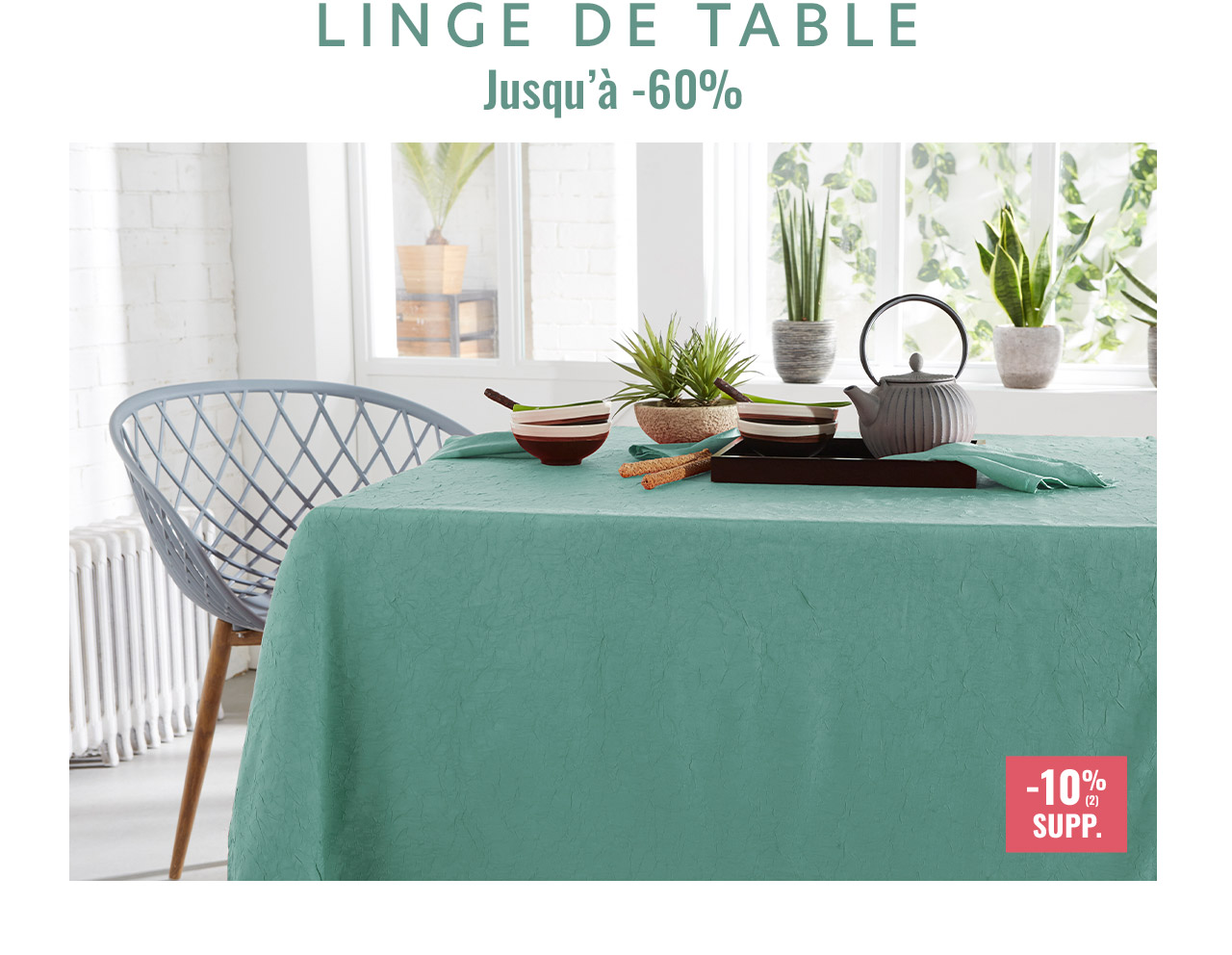 Linge de table jusqu'à -60%