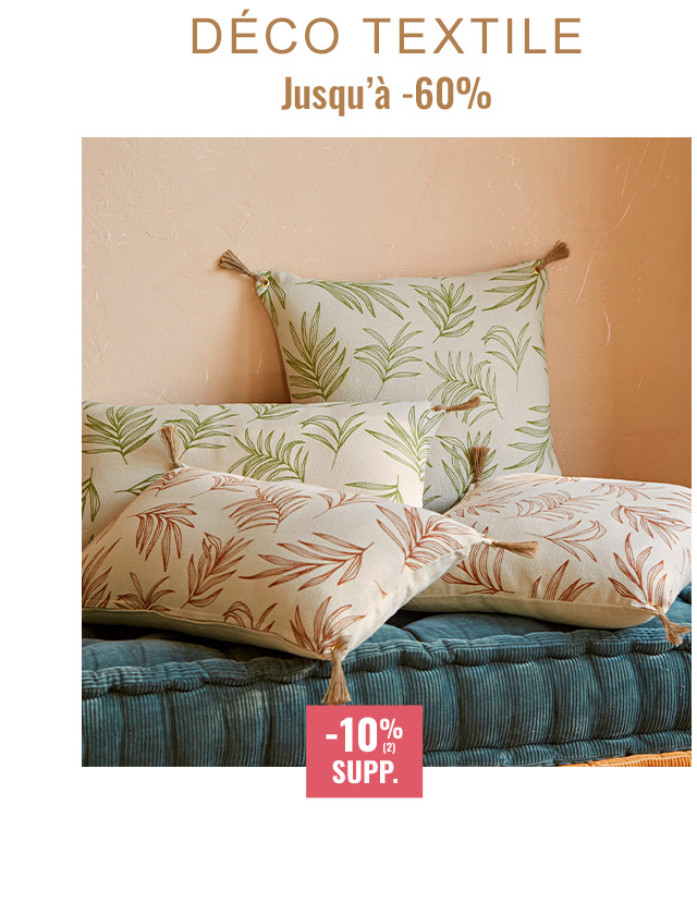 Déco textile jusqu'à -60%