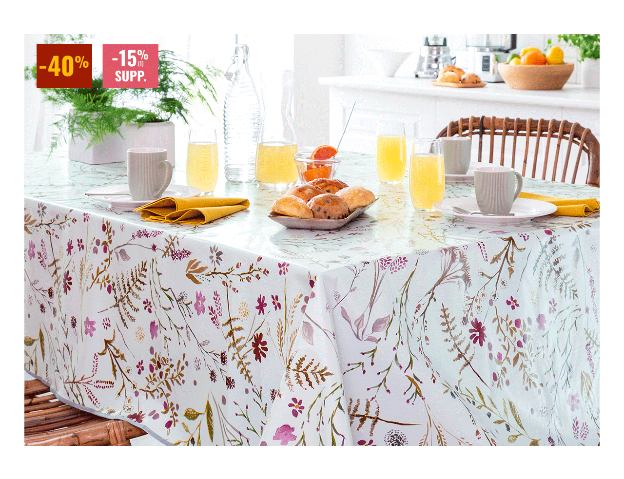Toile cirée à fleurs