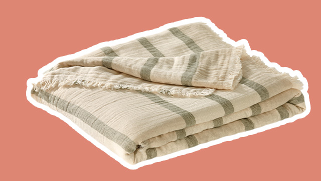 Plaid triple gaze de coton