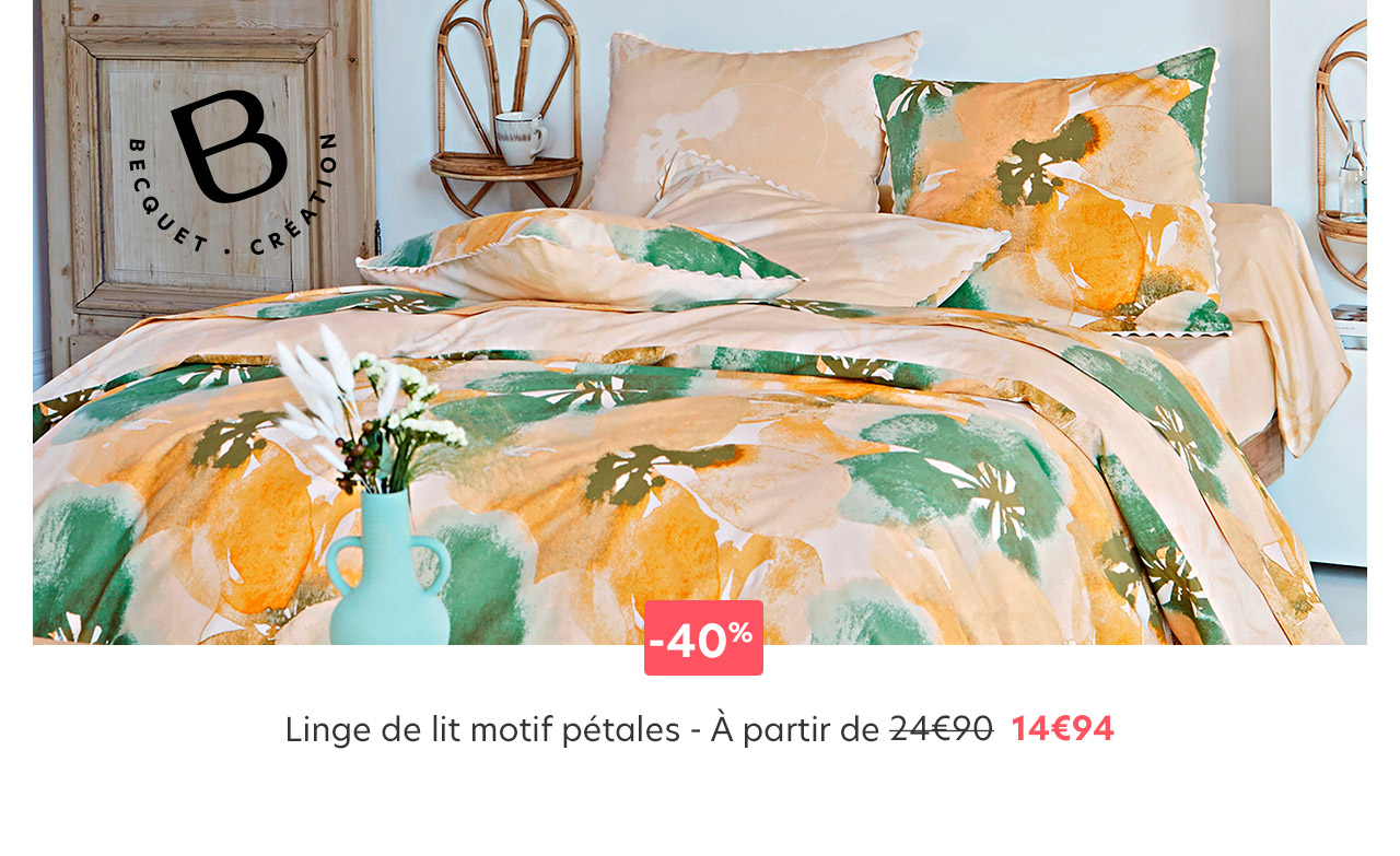 Linge de lit motif pétales