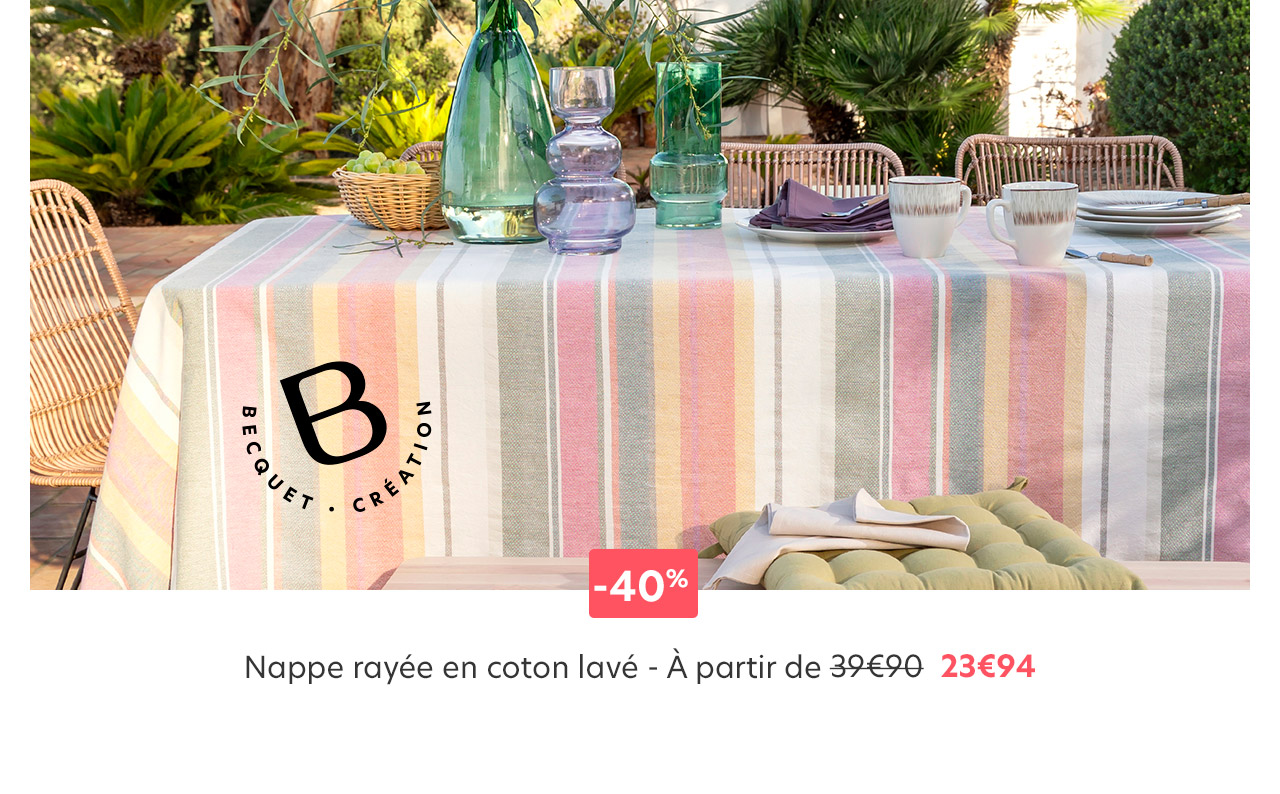 Nappe rayée en coton lavé