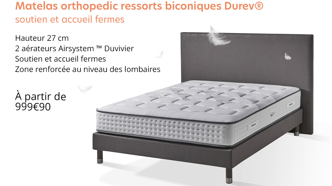 Matelas orthopedic ressorts biconiques Durev®