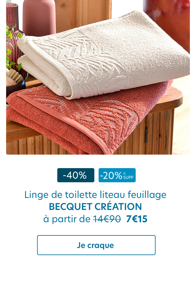 Linge de toilette liteau feuillage tropical