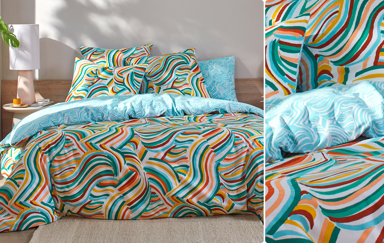 Linge de lit motif fonds sous-marins