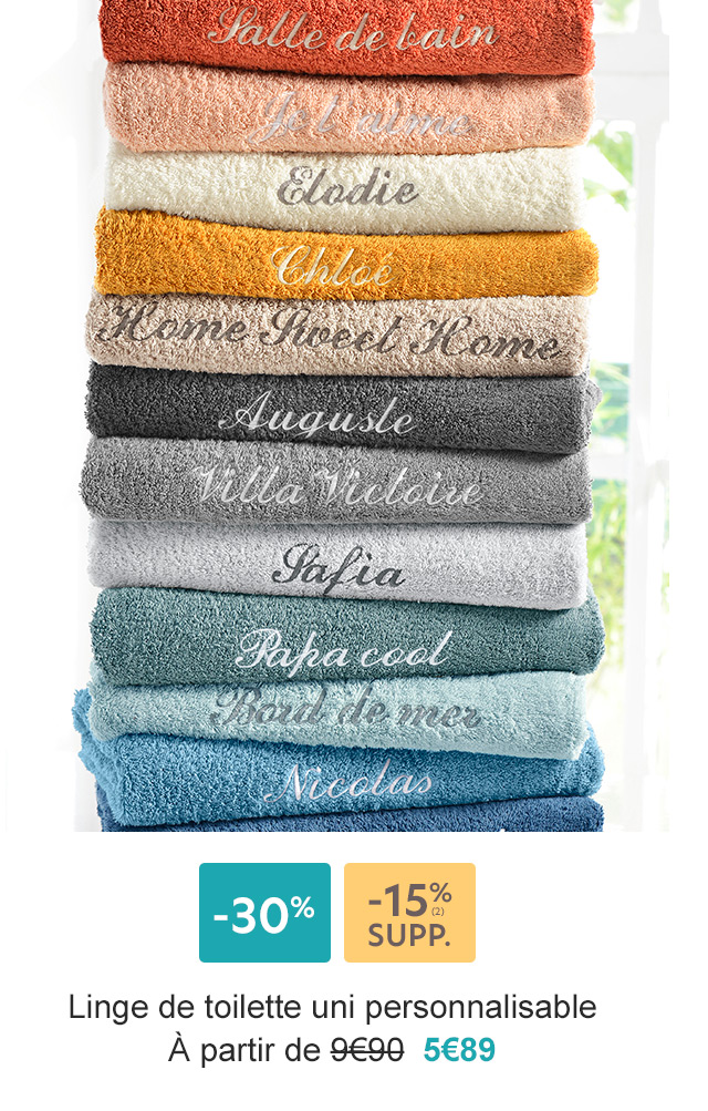 Linge de toilette uni personnalisable Lauréat Prestige