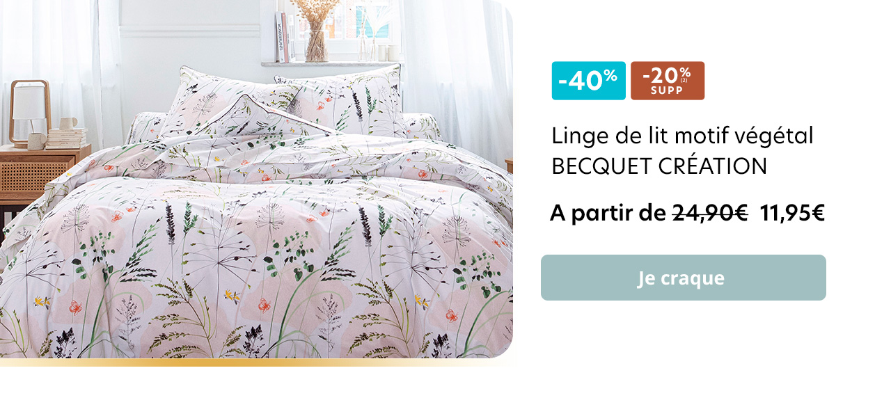 Linge de lit motif végétal