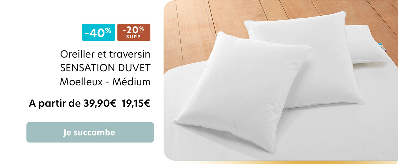 Oreiller et traversin SENSATION DUVET