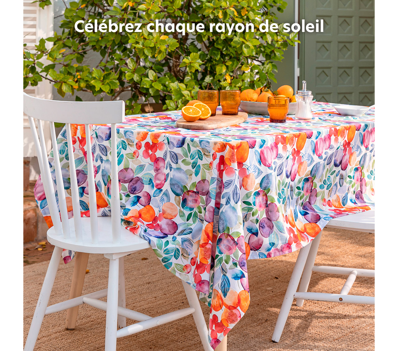 Nappe coton motif fruits