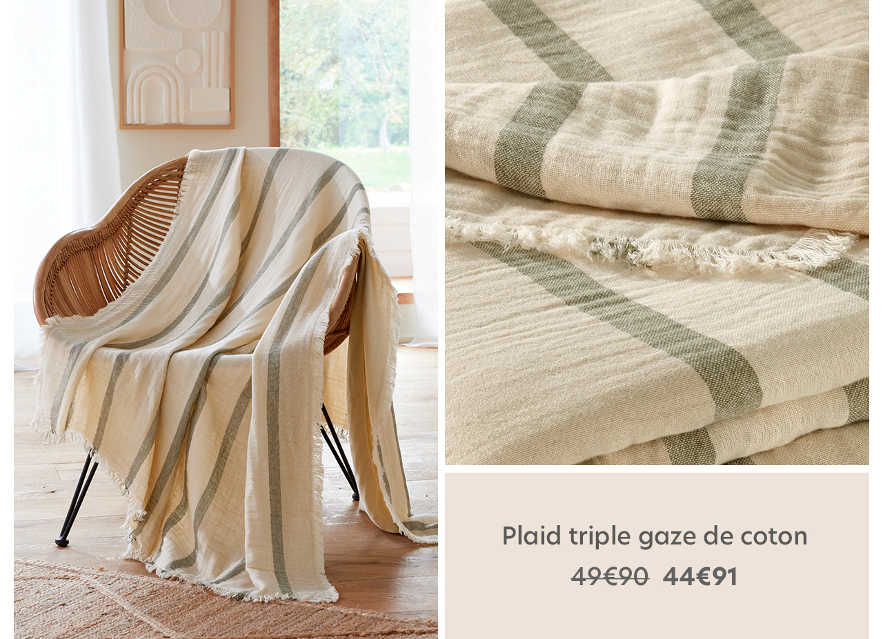 Plaid triple gaze de coton