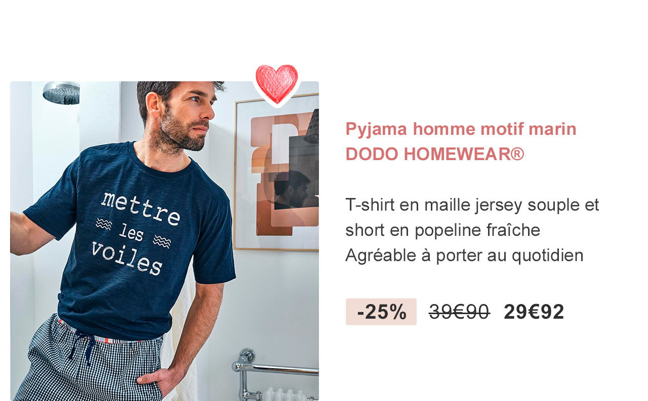 Pyjama homme motif marin