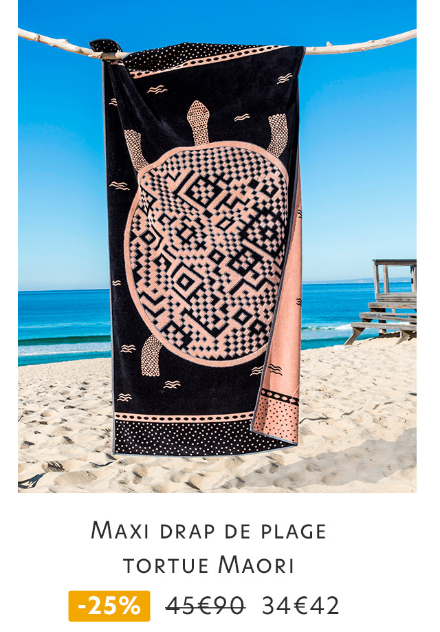 Maxi drap de plage tortue Maori