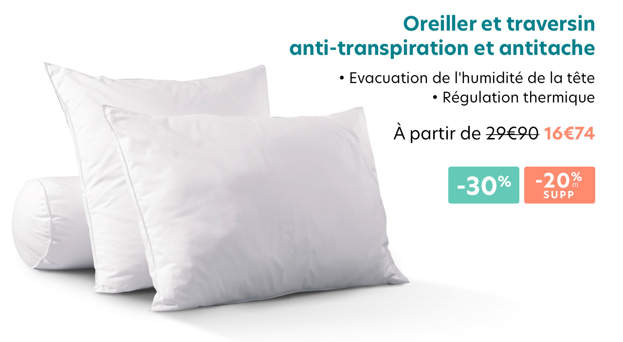 Oreiller et traversin anti-transpiration / antitache