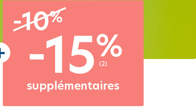 -15% supplémentaires