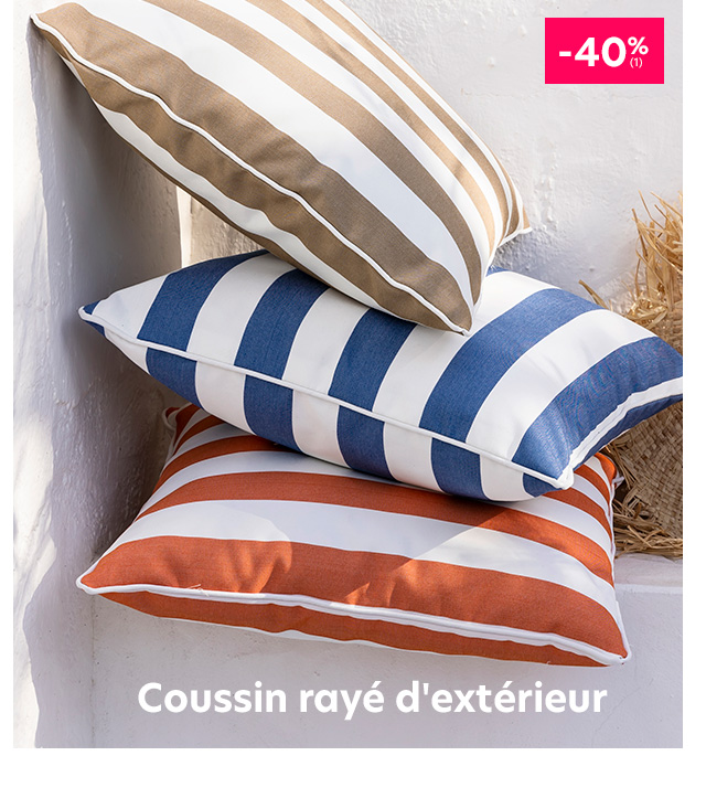 Coussin rayé d'extérieur