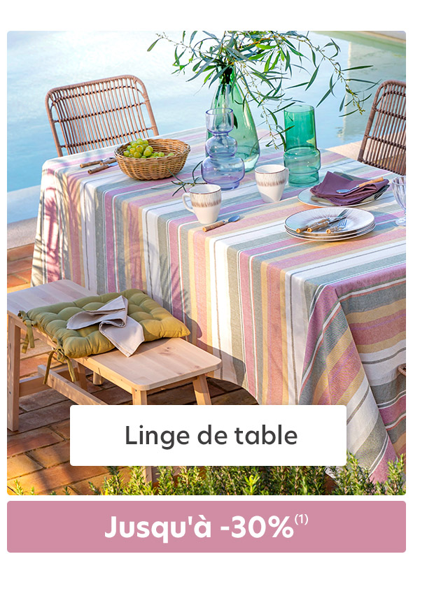 Linge de table jusqu'à -30%