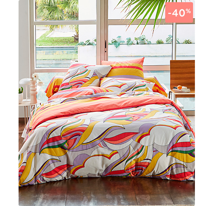 Linge de lit vagues multicolores