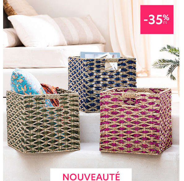 Cube de rangement tressé pliable