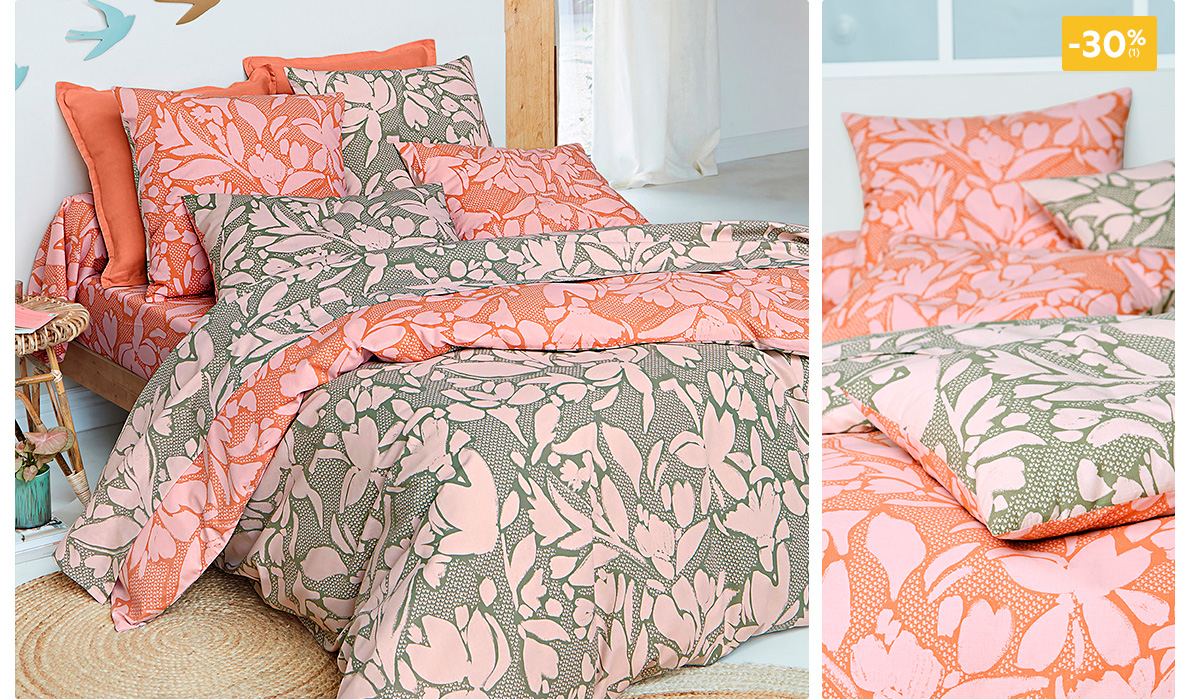 Linge de lit motif fleurs