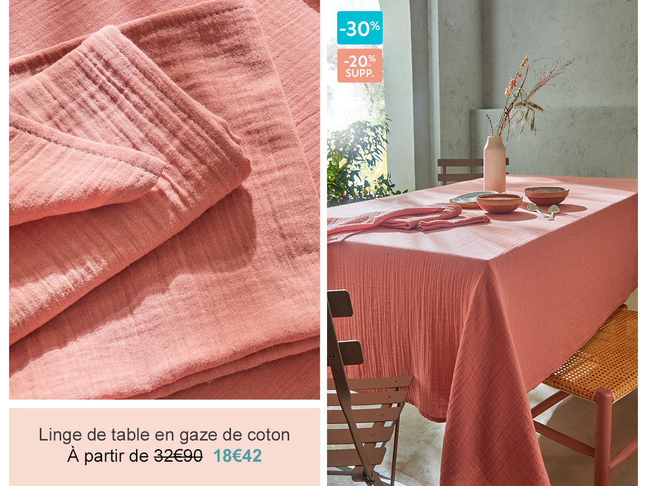 Linge de table en gaze de coton