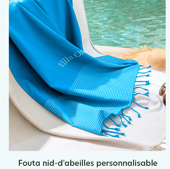 Fouta nid-d'abeilles personnalisable