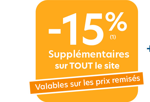 -15% supplémentaires sur tout le site