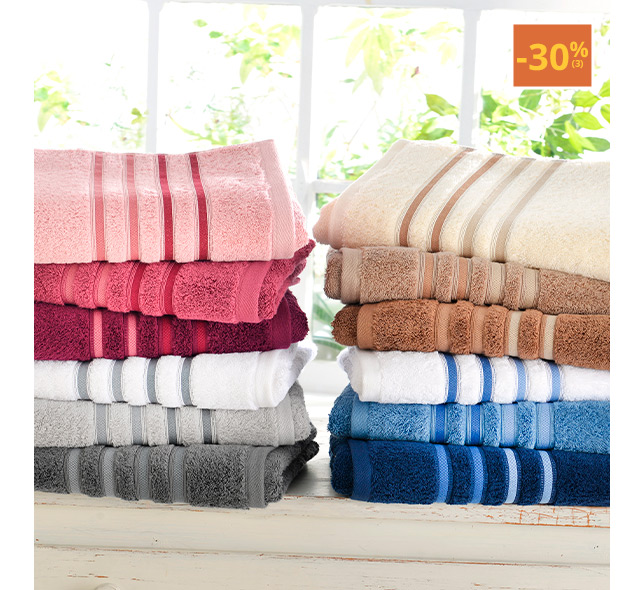 Linge de toilette liteau rayures