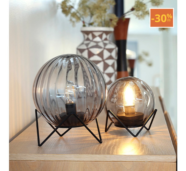 Lampe boule support métal