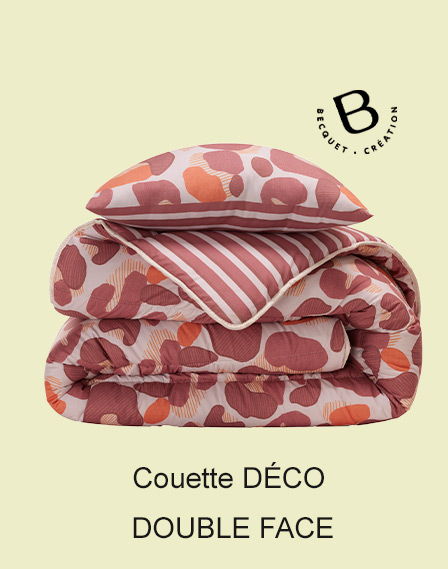 Couette DÉCO DOUBLE FACE motif léopard/rayures