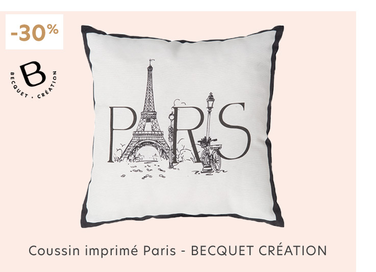 coussin imprimé paris Becquet Création