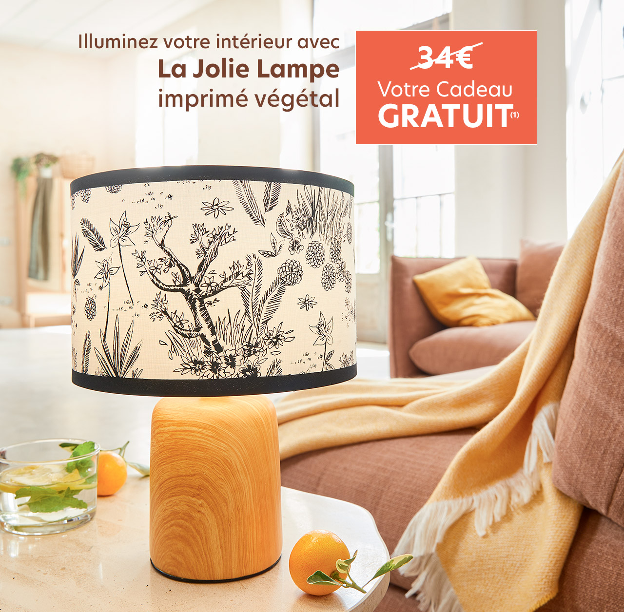 La Jolie Lampe imprimé végétal