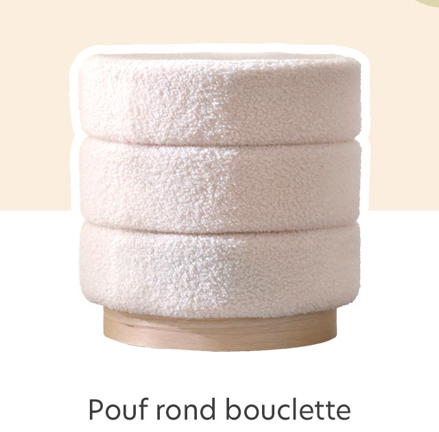 Pouf rond bouclette