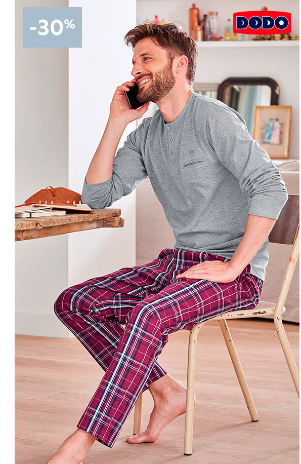 Pyjama homme à carreaux