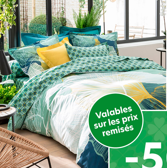 Linge de lit grandes fleurs tropicales