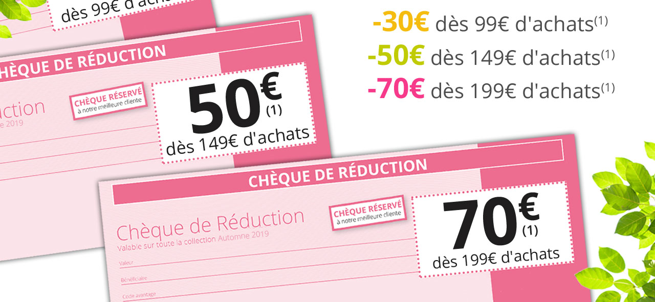 3 chèques de réduction