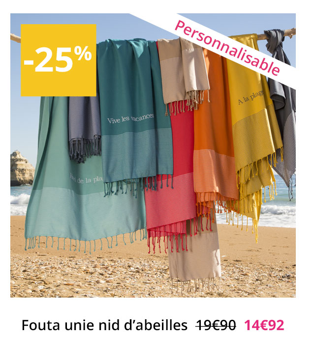 Fouta unie nid d’abeilles