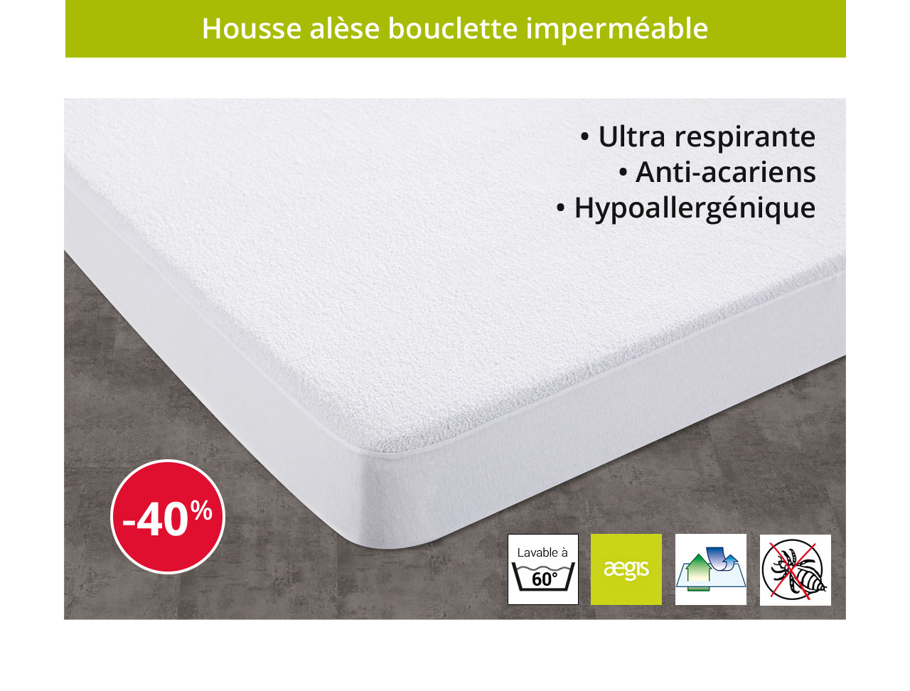 Housse alèse bouclette imperméable