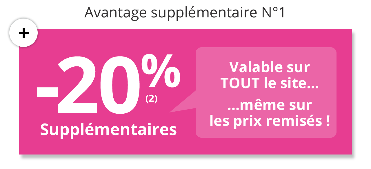 -20% supplémentaires sur tout le site
