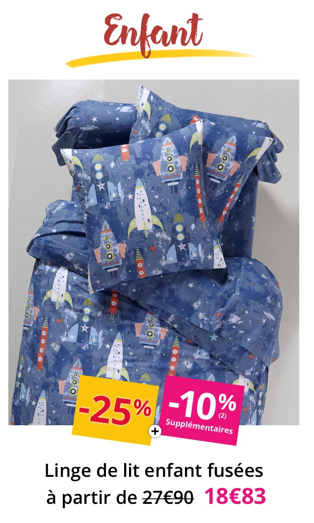 Linge de lit enfant fusées